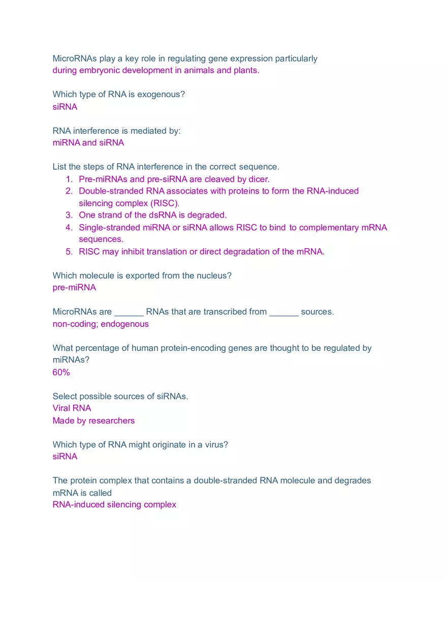 DNA and RNA Molecule Test Exam - Page 6