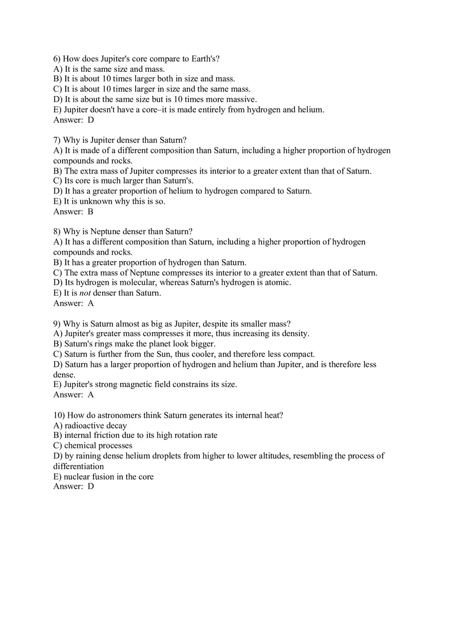 The Cosmic Perspective - Jovian Planet Systems Quiz Part 1 - Page 2