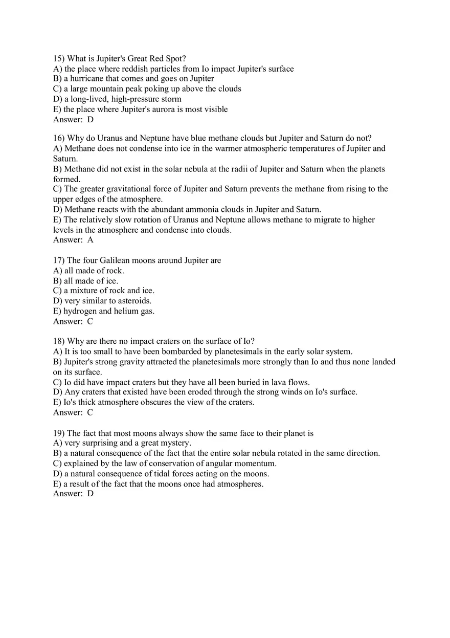The Cosmic Perspective - Jovian Planet Systems Quiz Part 1 - Page 4