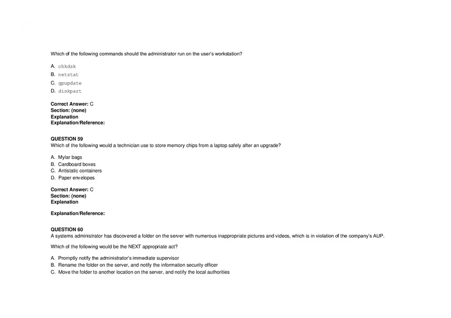 Windows Server Security - Practice Test and Answers Part 3 - Page 8