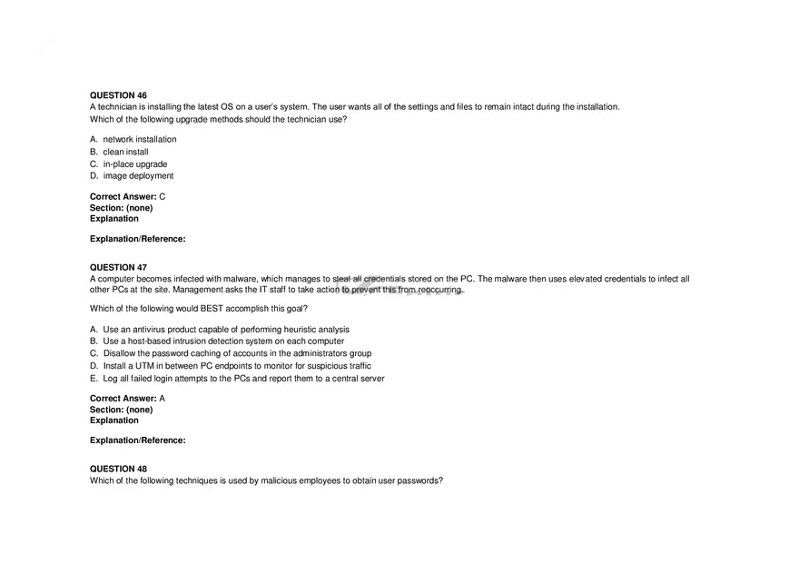Windows Server Security - Practice Test and Answers Part 3 - Page 1
