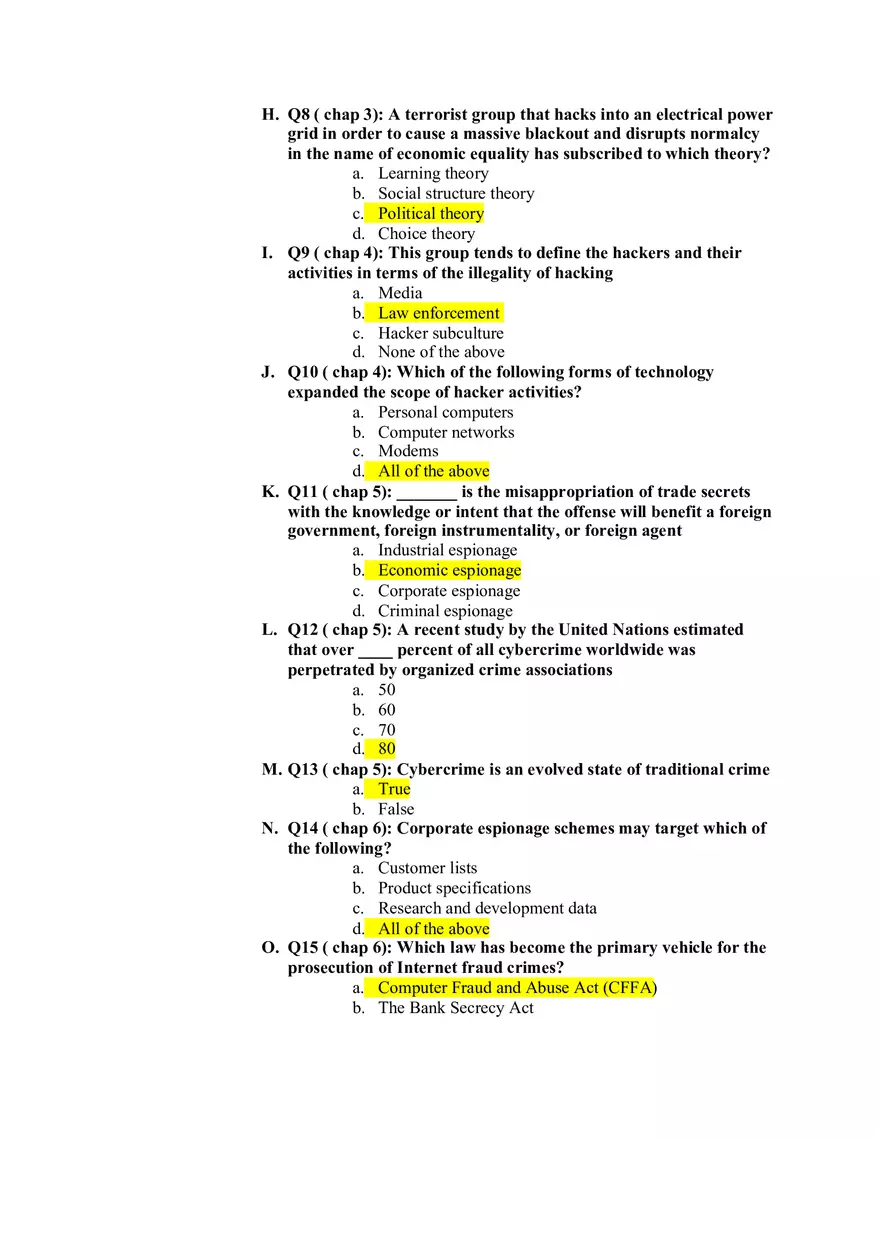 Cybercrime and Cyberterrorism Assessment Answers - Page 2