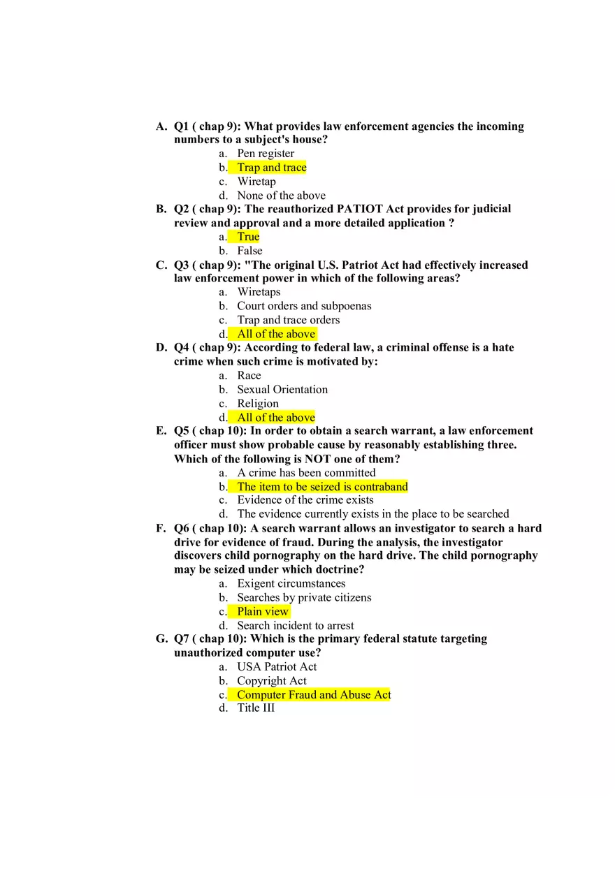 Cybercrime and Cyberterrorism Assessment Answers - Page 4
