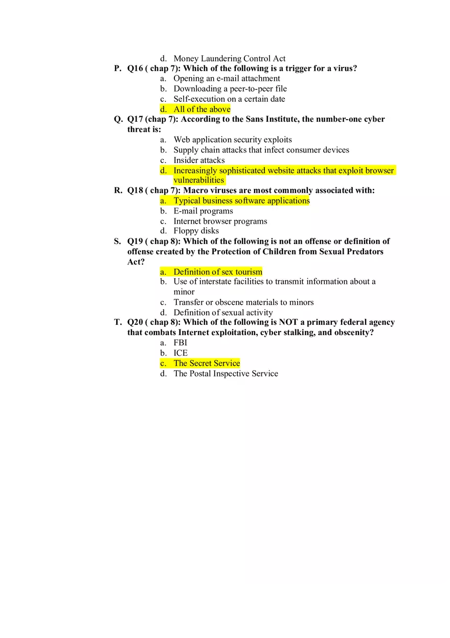 Cybercrime and Cyberterrorism Assessment Answers - Page 6