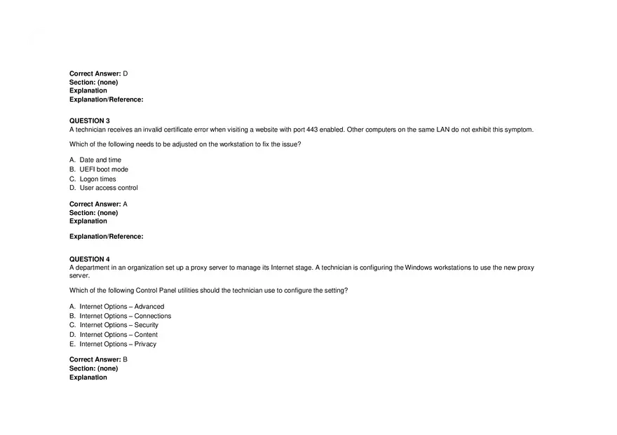 Windows Server Security - Practice Test and Answers Part 1 - Page 2