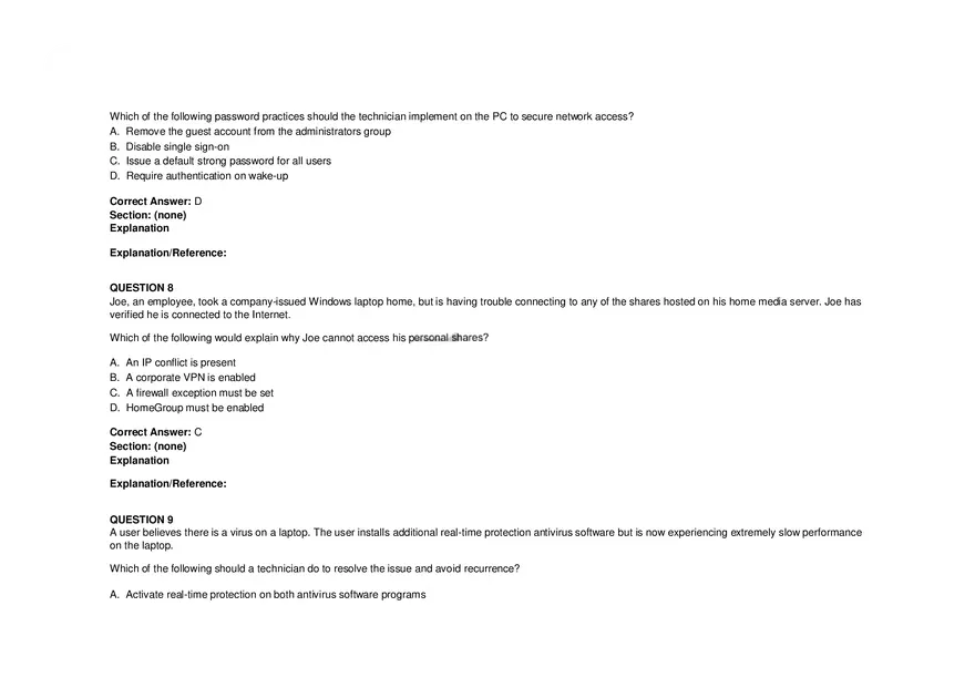 Windows Server Security - Practice Test and Answers Part 1 - Page 5