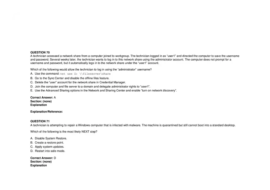 Windows Server Security - Practice Test and Answers Part 4 - Page 1