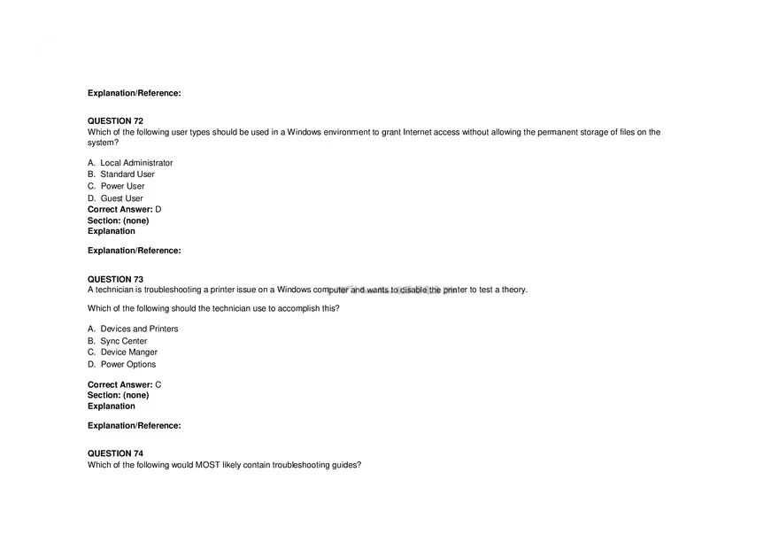 Windows Server Security - Practice Test and Answers Part 4 - Page 2