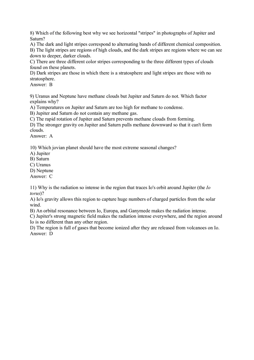 The Cosmic Perspective - Jovian Planet Systems Quiz Part 2 - Page 8