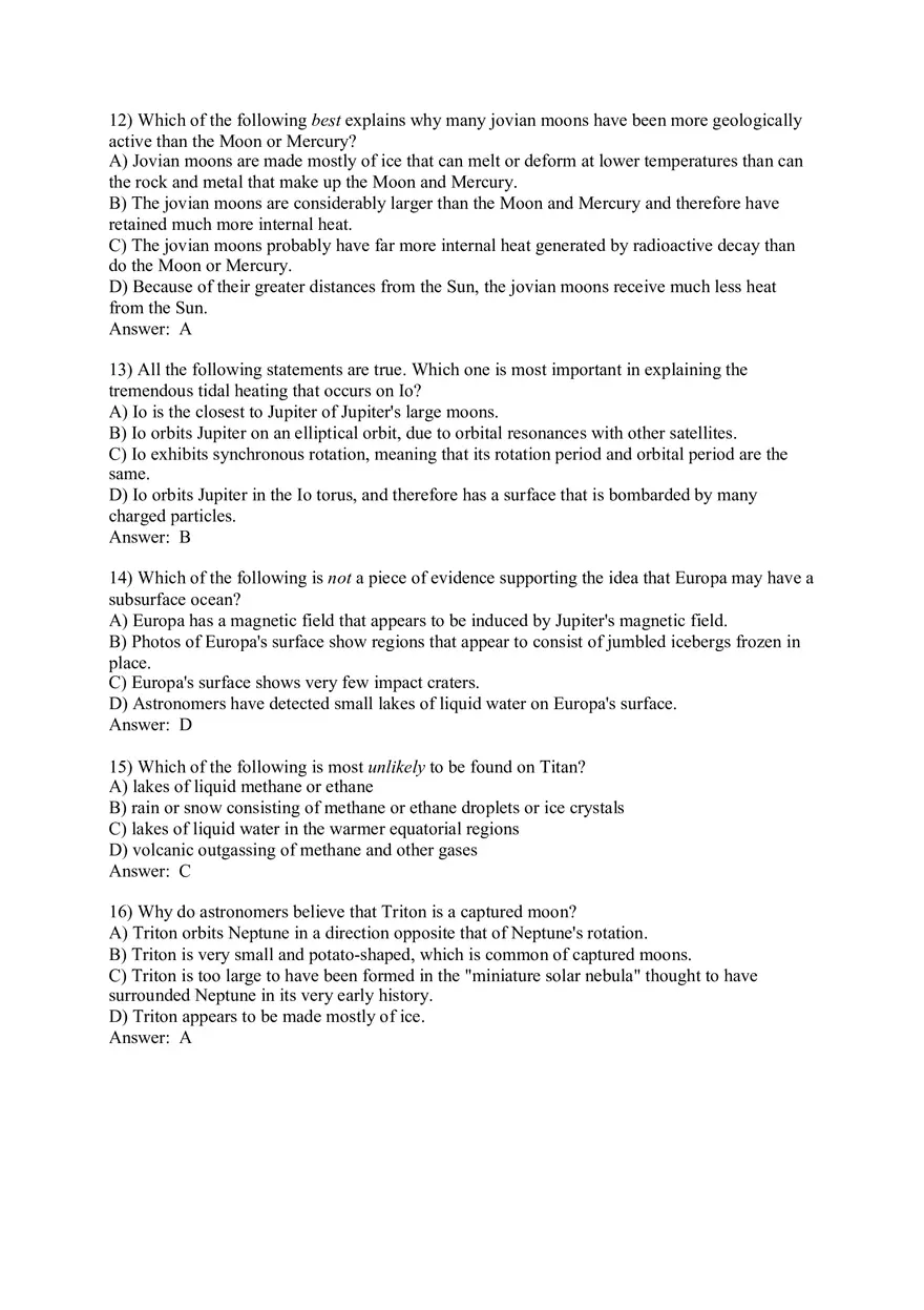 The Cosmic Perspective - Jovian Planet Systems Quiz Part 2 - Page 9