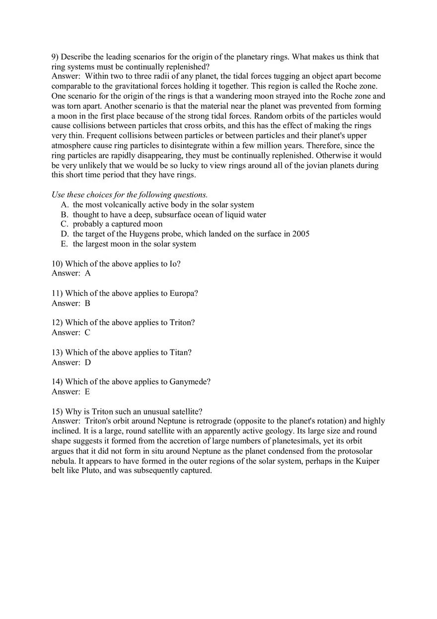 The Cosmic Perspective - Jovian Planet Systems Quiz Part 2 - Page 1