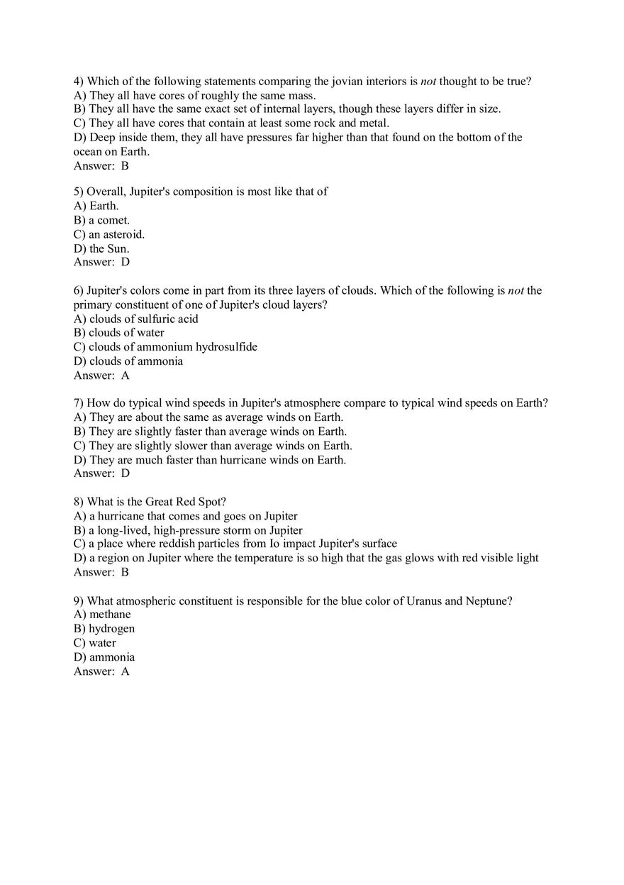 The Cosmic Perspective - Jovian Planet Systems Quiz Part 2 - Page 4
