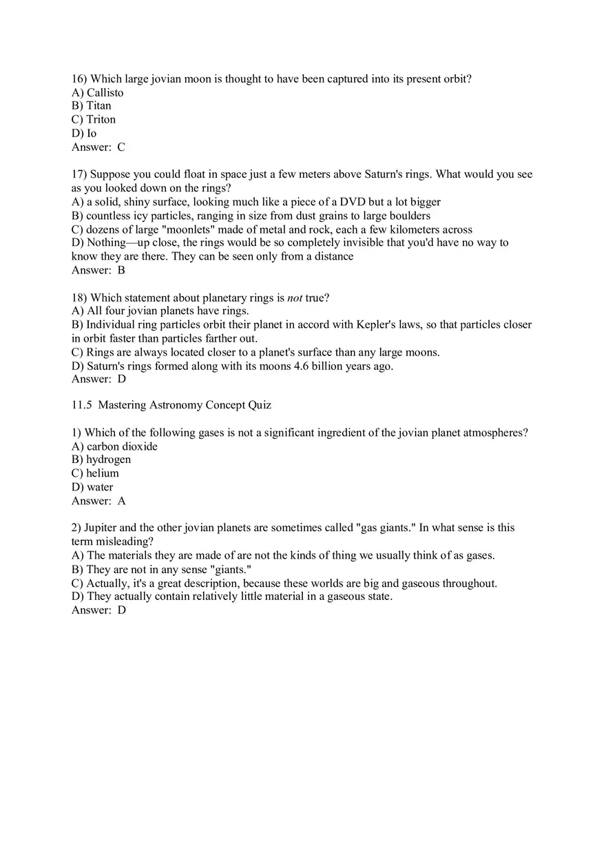 The Cosmic Perspective - Jovian Planet Systems Quiz Part 2 - Page 6