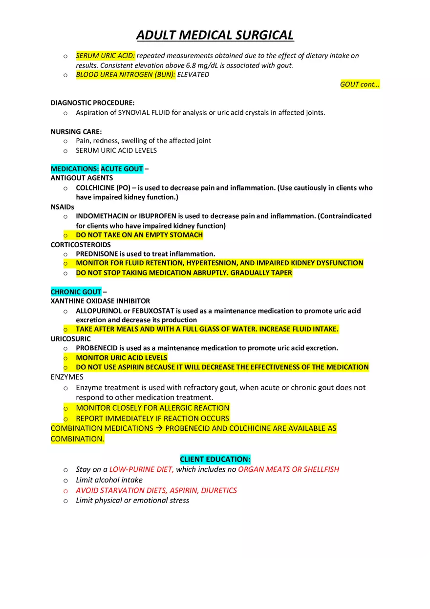 Adult Medical Surgical Notes For Nursing Part 2 - Page 8