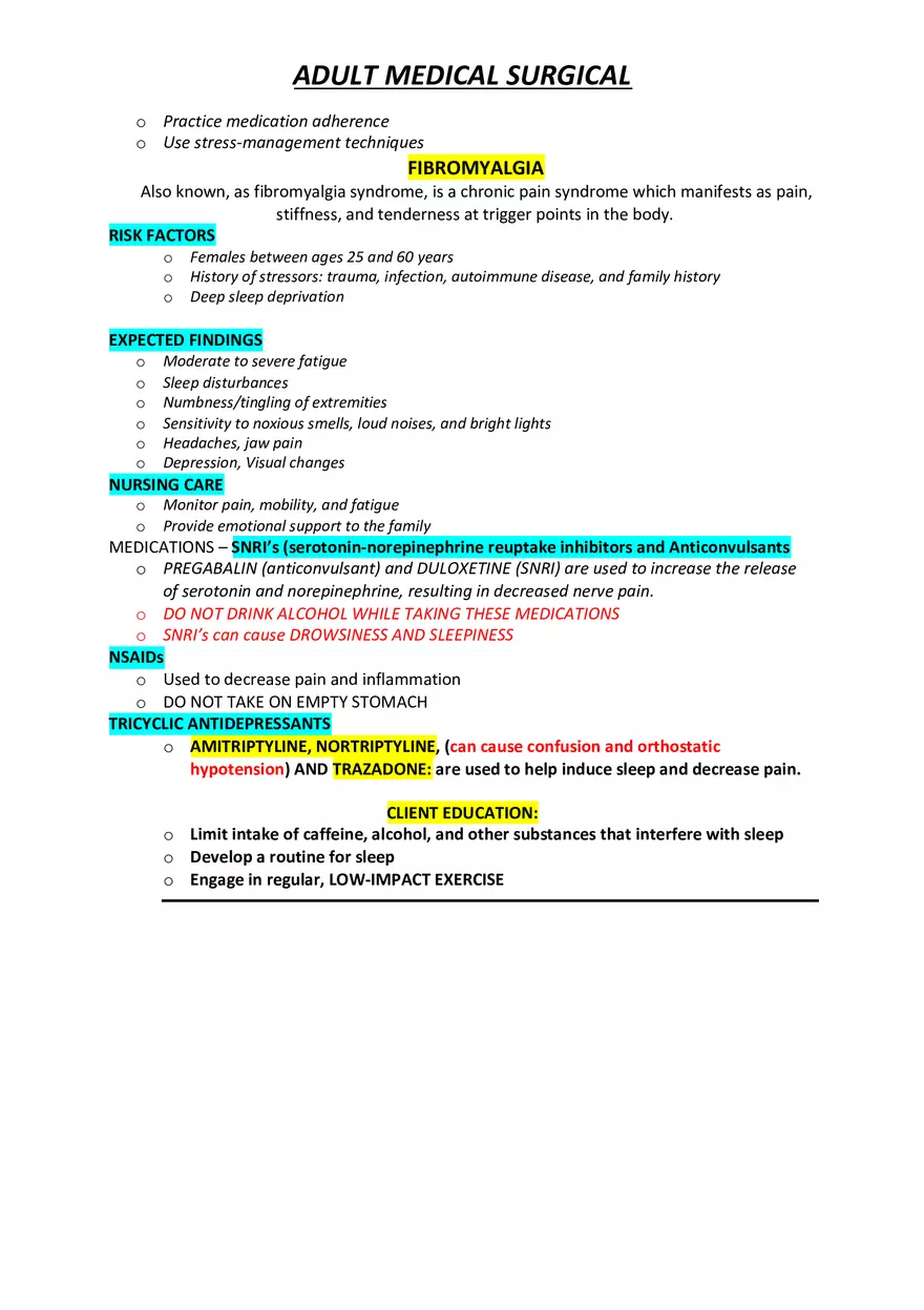 Adult Medical Surgical Notes For Nursing Part 2 - Page 9
