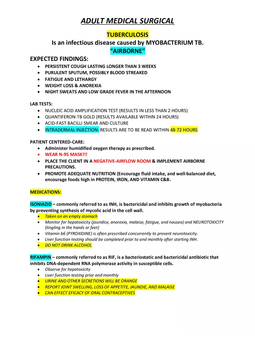 Adult Medical Surgical Notes For Nursing Part 2 - Page 2