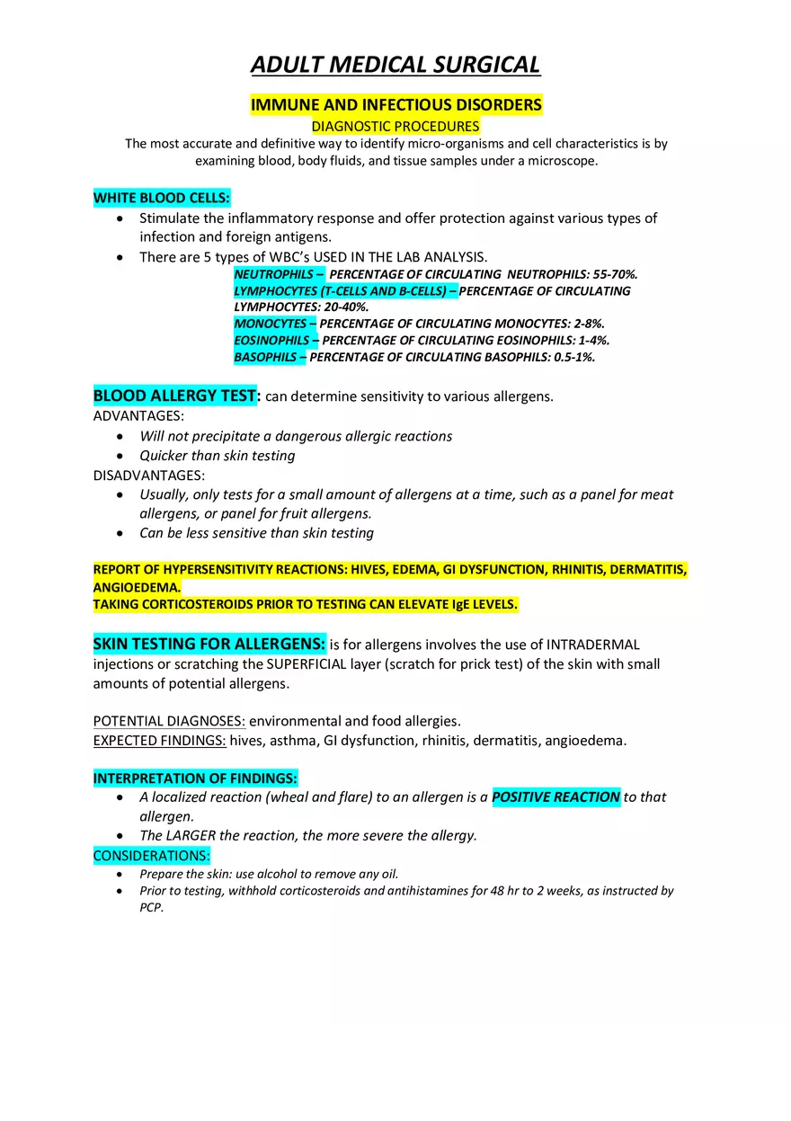 Adult Medical Surgical Notes For Nursing Part 2 - Page 3