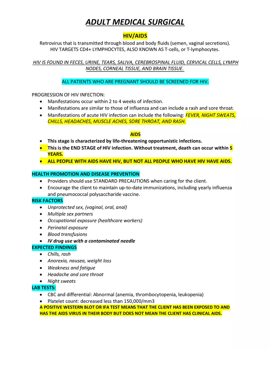 Adult Medical Surgical Notes For Nursing Part 2 - Page 4