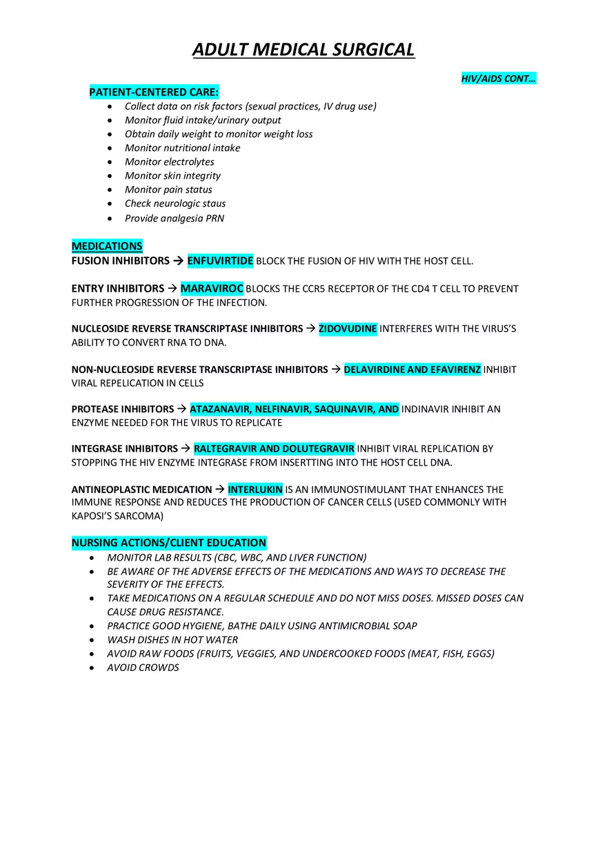 Adult Medical Surgical Notes For Nursing Part 2 - Page 5