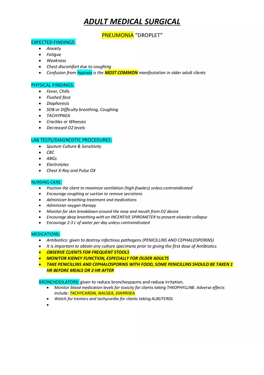 Adult Medical Surgical Notes For Nursing Part 1 - Page 7