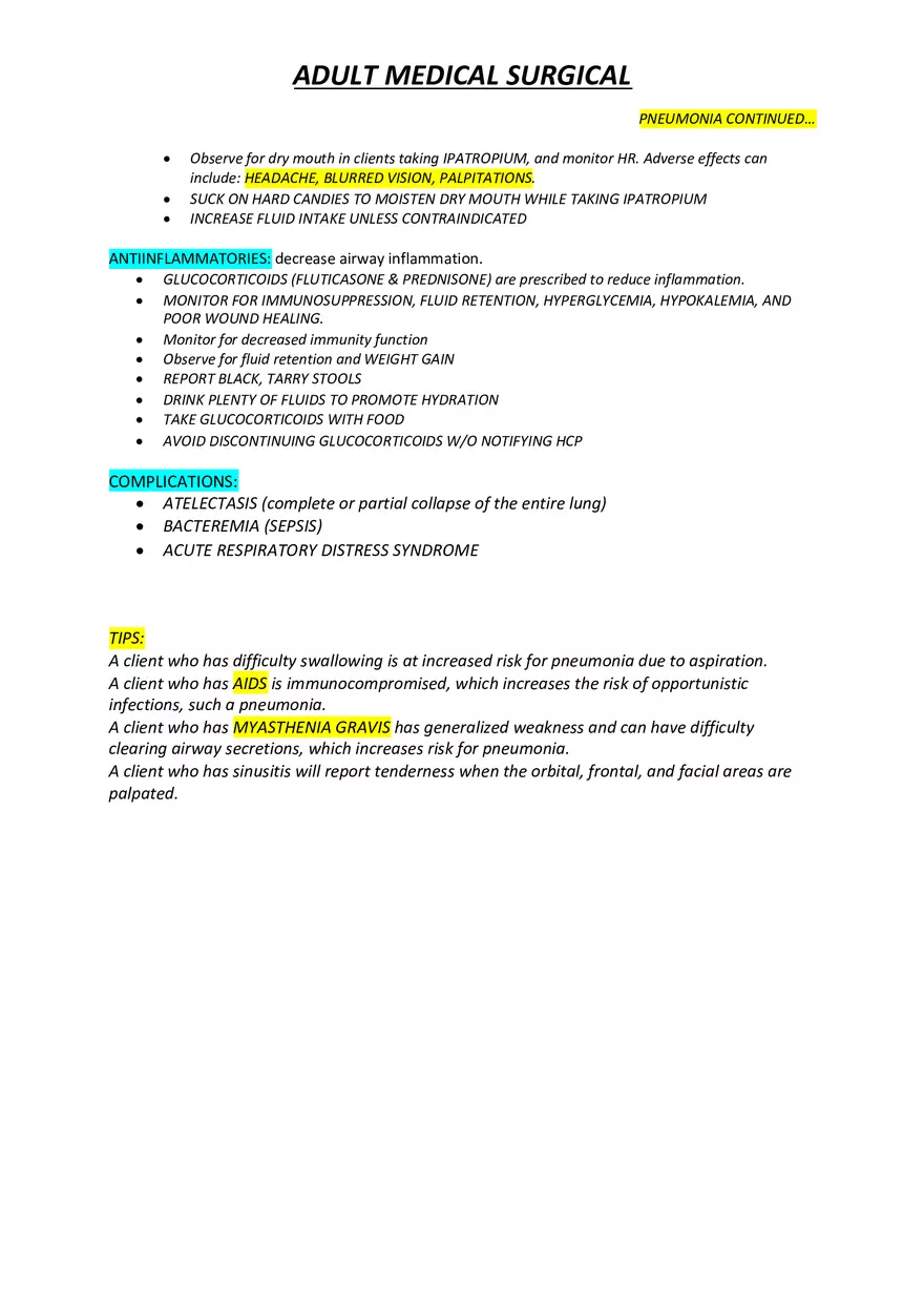 Adult Medical Surgical Notes For Nursing Part 1 - Page 8