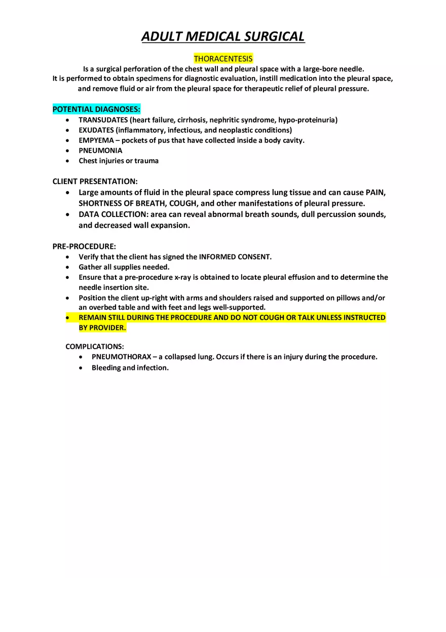 Adult Medical Surgical Notes For Nursing Part 1 - Page 9