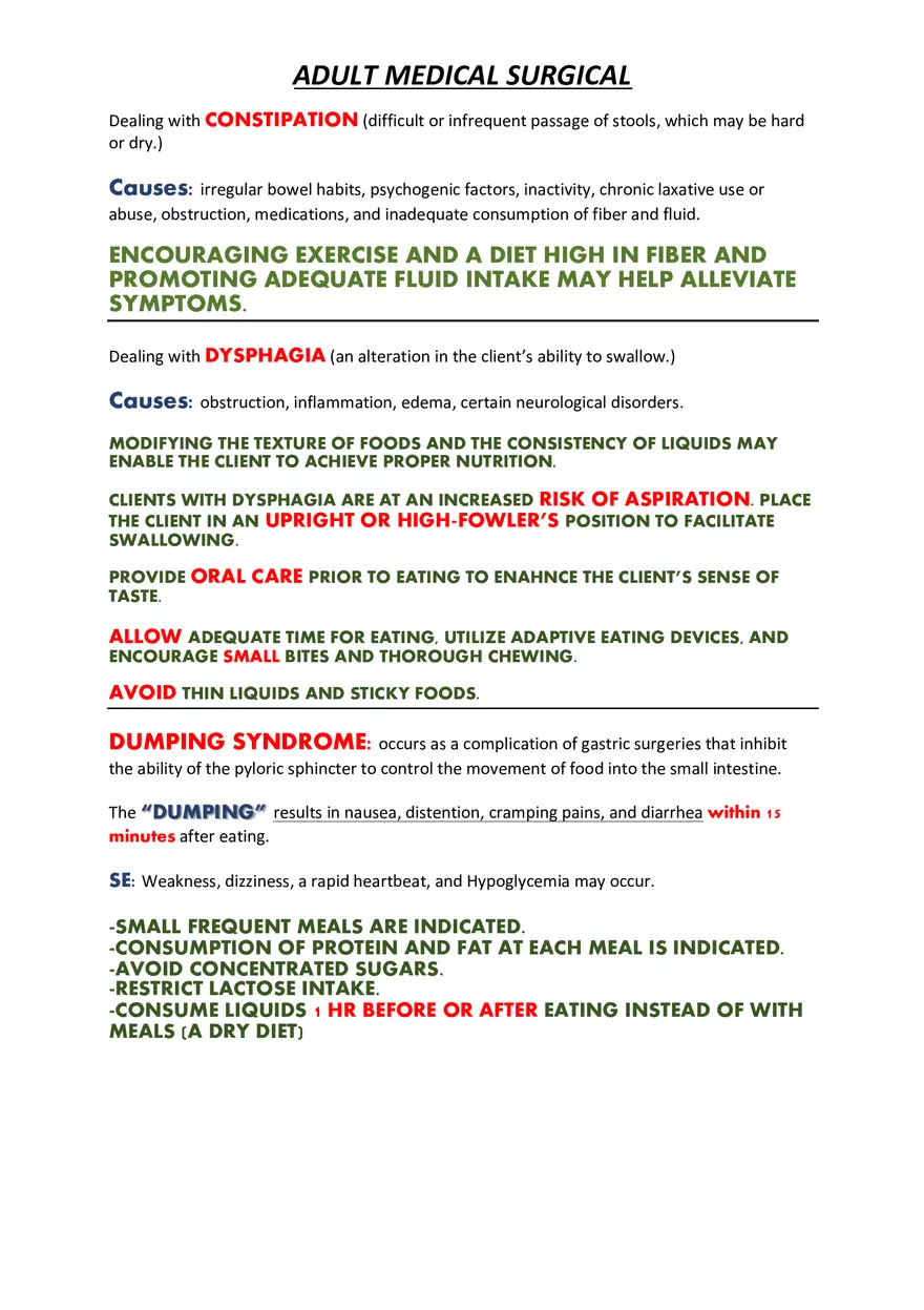 Adult Medical Surgical Notes For Nursing Part 1 - Page 1