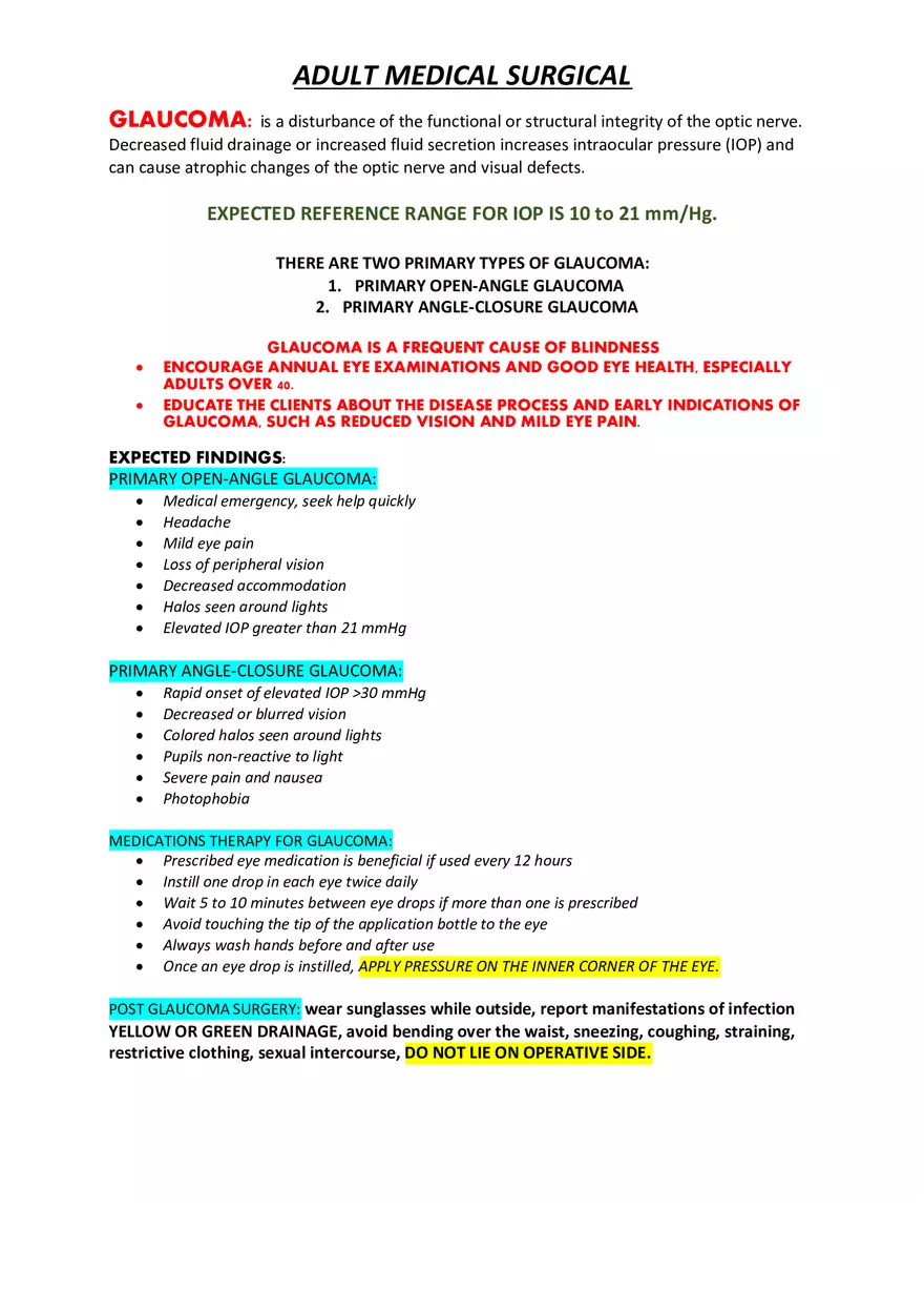 Adult Medical Surgical Notes For Nursing Part 1 - Page 5