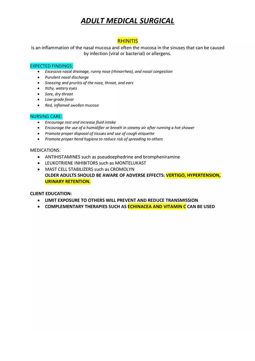 Adult Medical Surgical Notes For Nursing Part 1 - Page 6