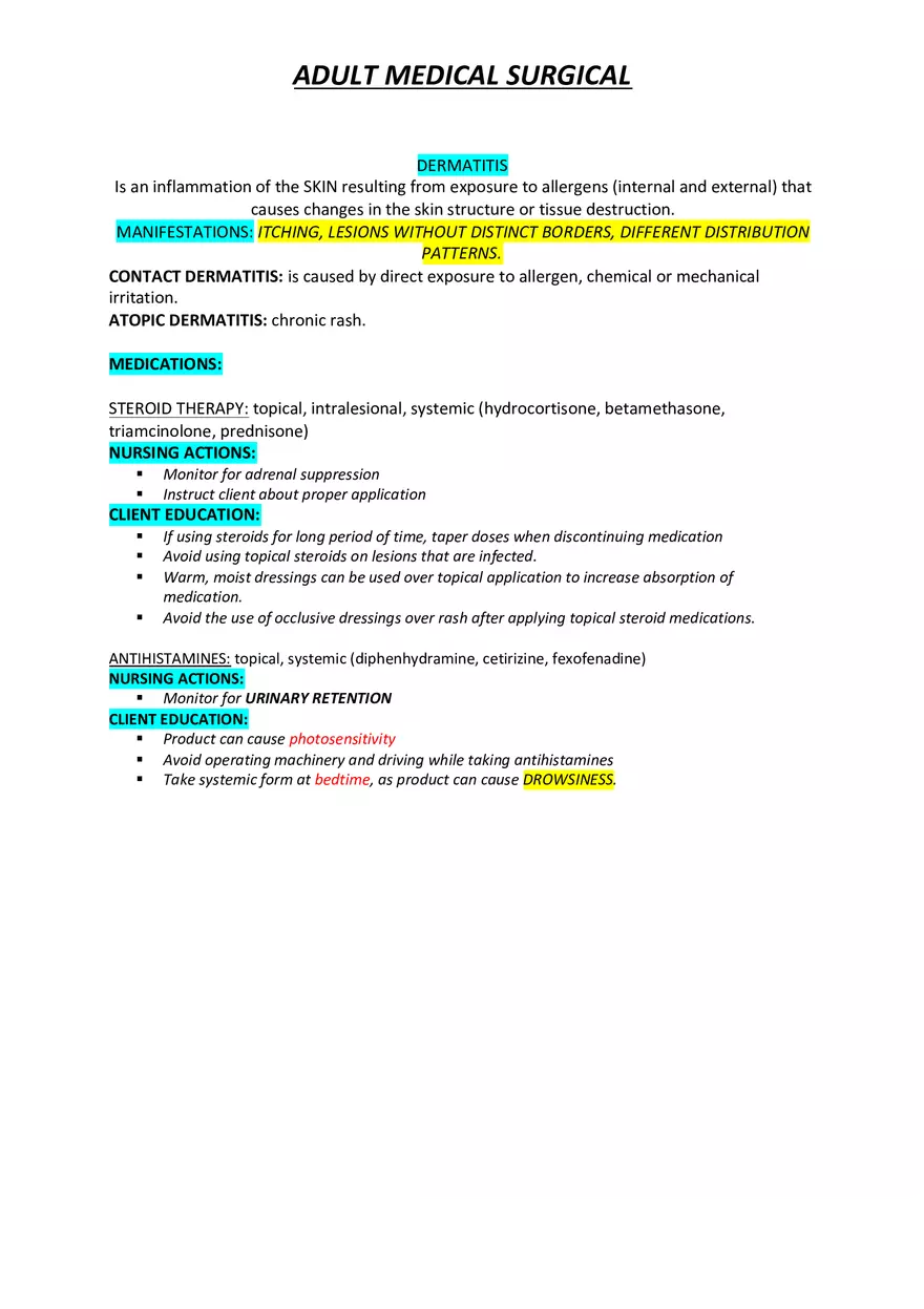 Adult Medical Surgical Notes For Nursing Part 3 - Page 9