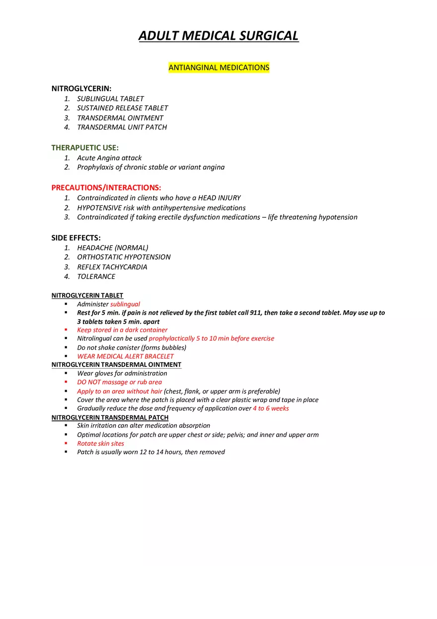 Adult Medical Surgical Notes For Nursing Part 3 - Page 13