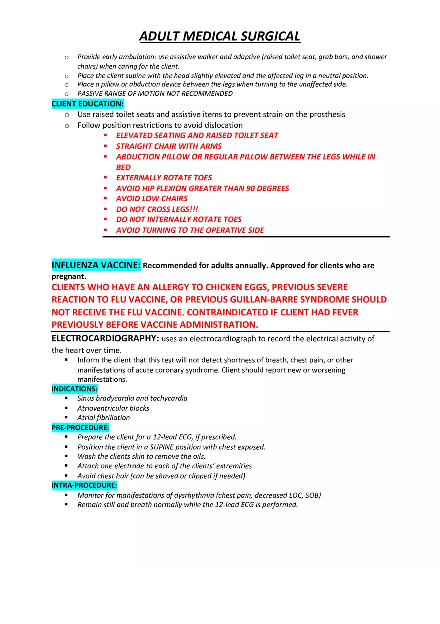 Adult Medical Surgical Notes For Nursing Part 3 - Page 2