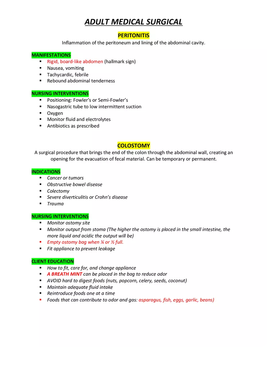 Adult Medical Surgical Notes For Nursing Part 3 - Page 4