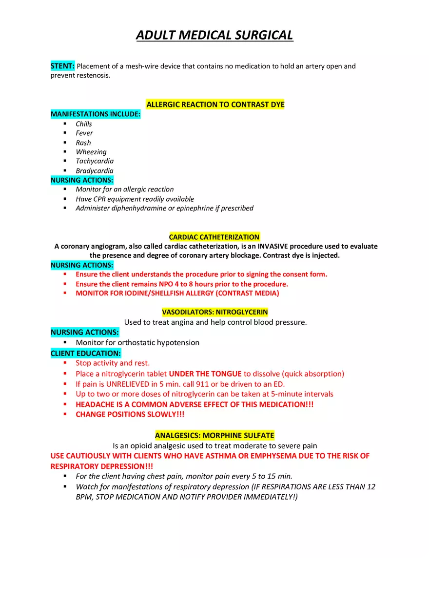 Adult Medical Surgical Notes For Nursing Part 3 - Page 6