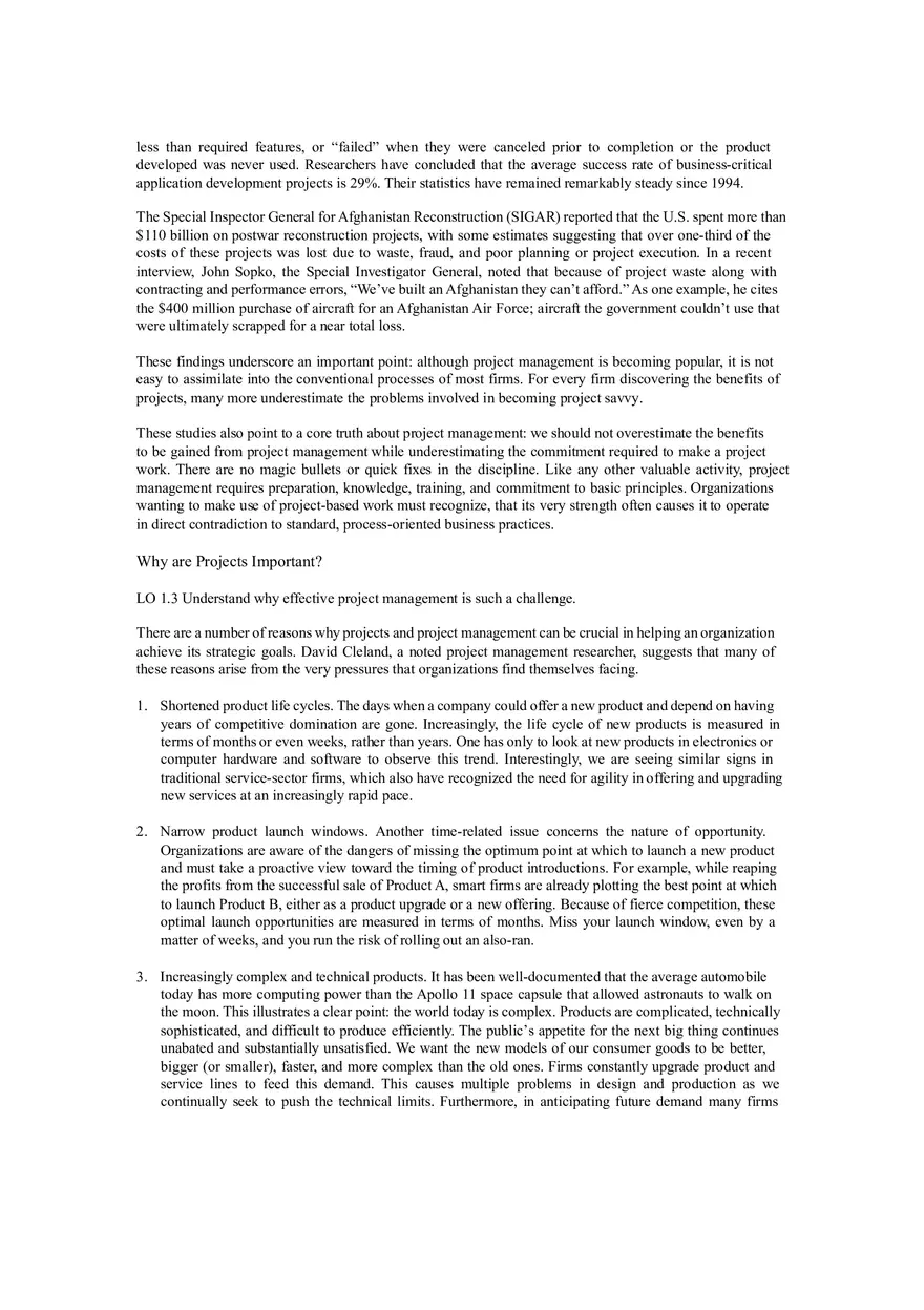 Lecture Notes - Introduction to Project Management and Why Project Management - Page 10