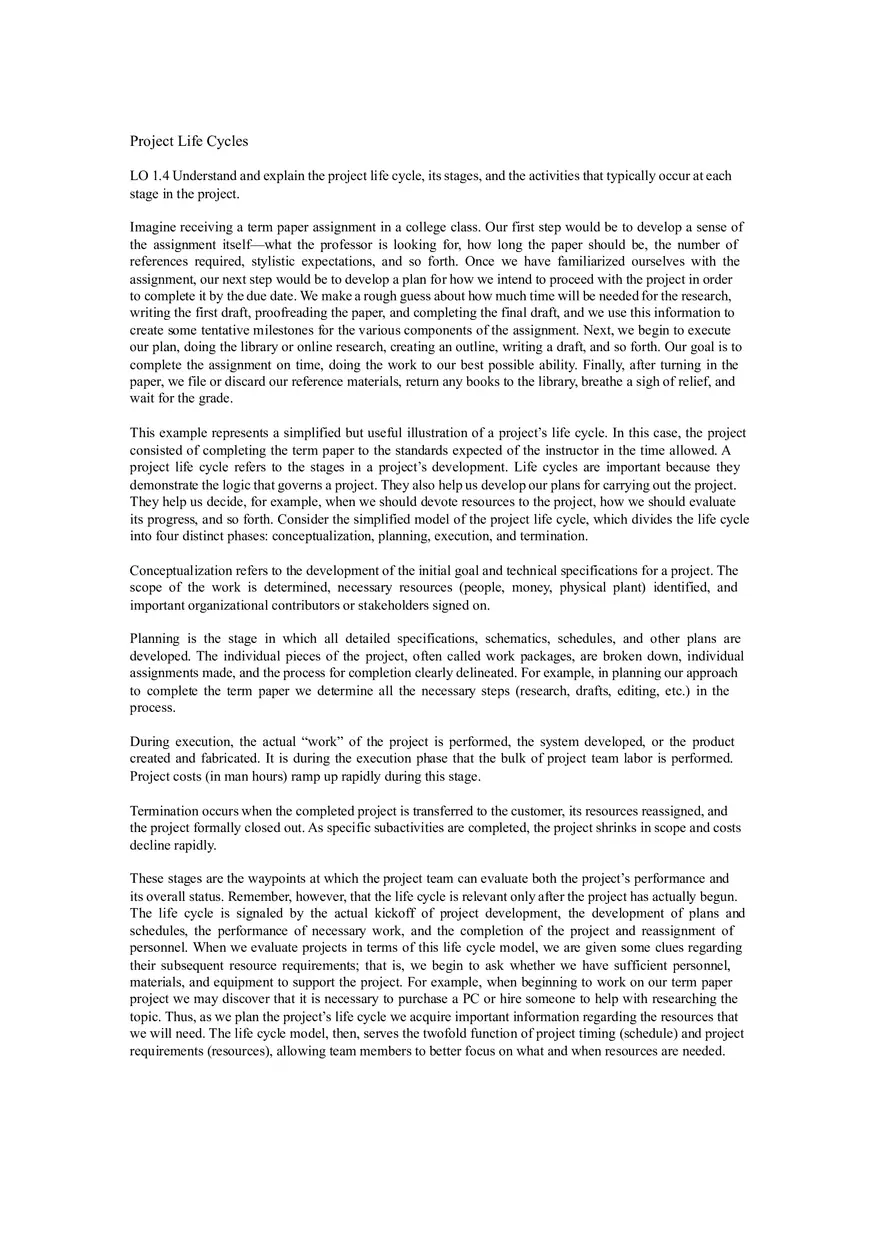 Lecture Notes - Introduction to Project Management and Why Project Management - Page 12