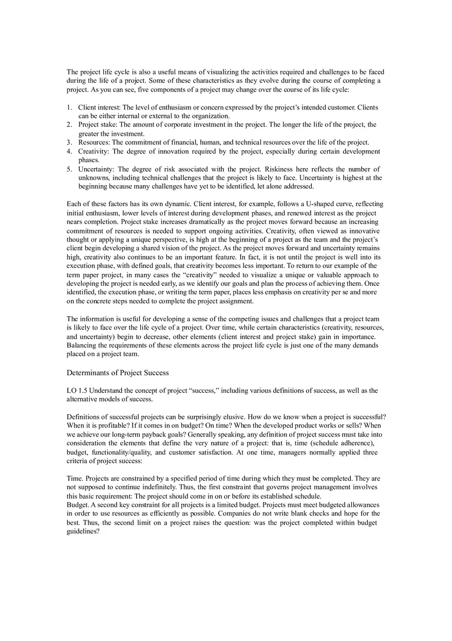 Lecture Notes - Introduction to Project Management and Why Project Management - Page 13