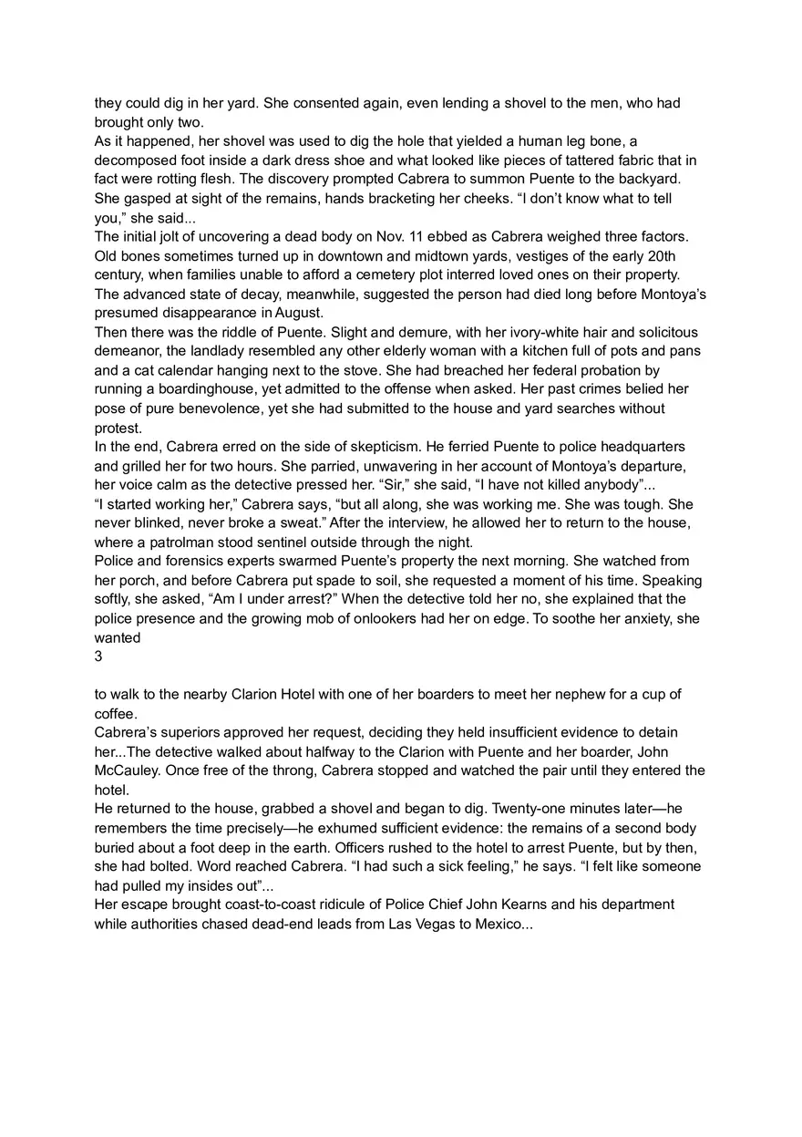 The Life and Deaths of Dorothea Puente Detailed Notes - Page 3
