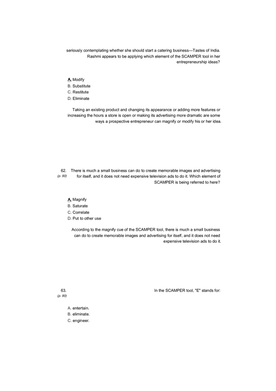 Small Business Its Opportunities and Rewards (Answer Key) Part 9 - Page 7