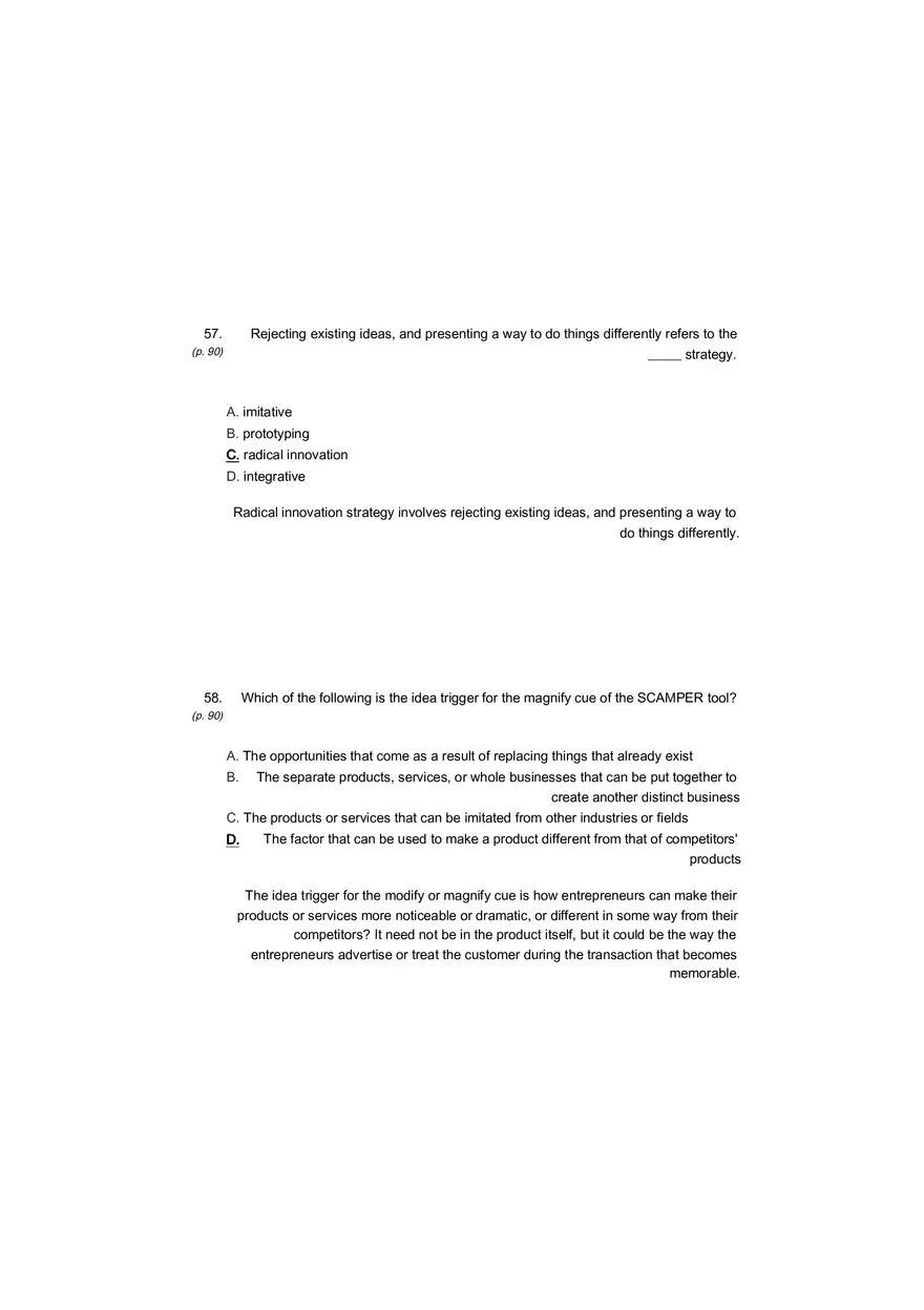 Small Business Its Opportunities and Rewards (Answer Key) Part 9 - Page 1