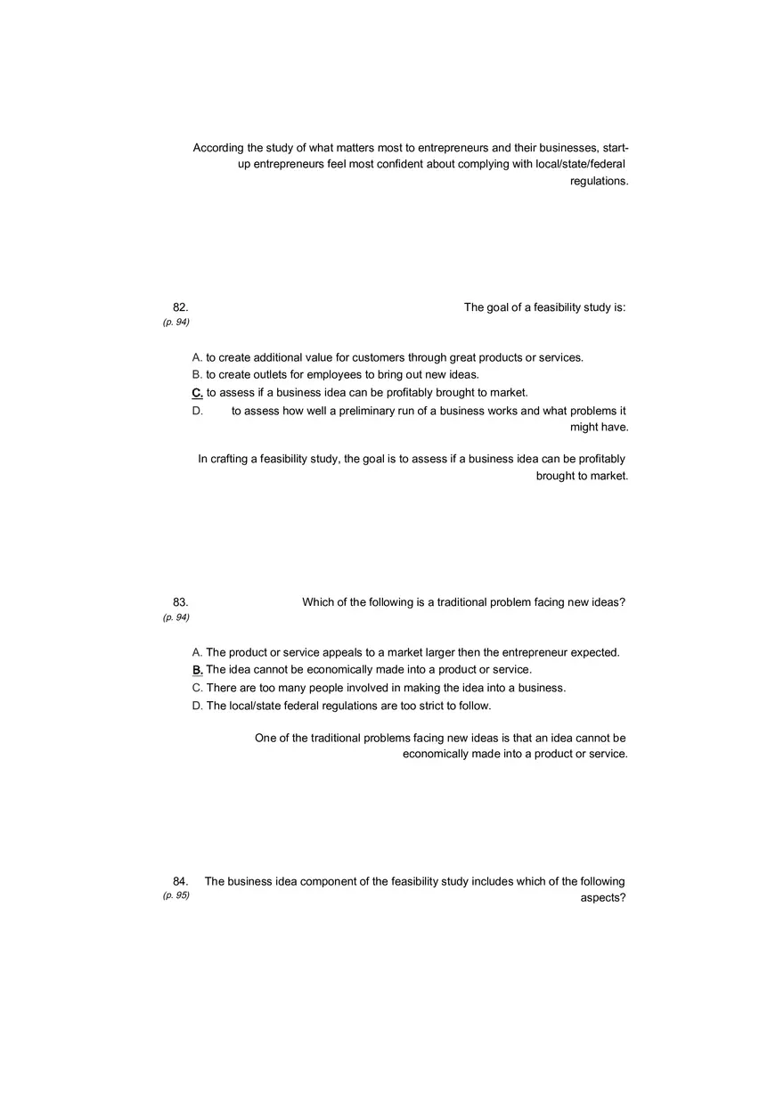 Small Business Its Opportunities and Rewards (Answer Key) Part 9 - Page 3