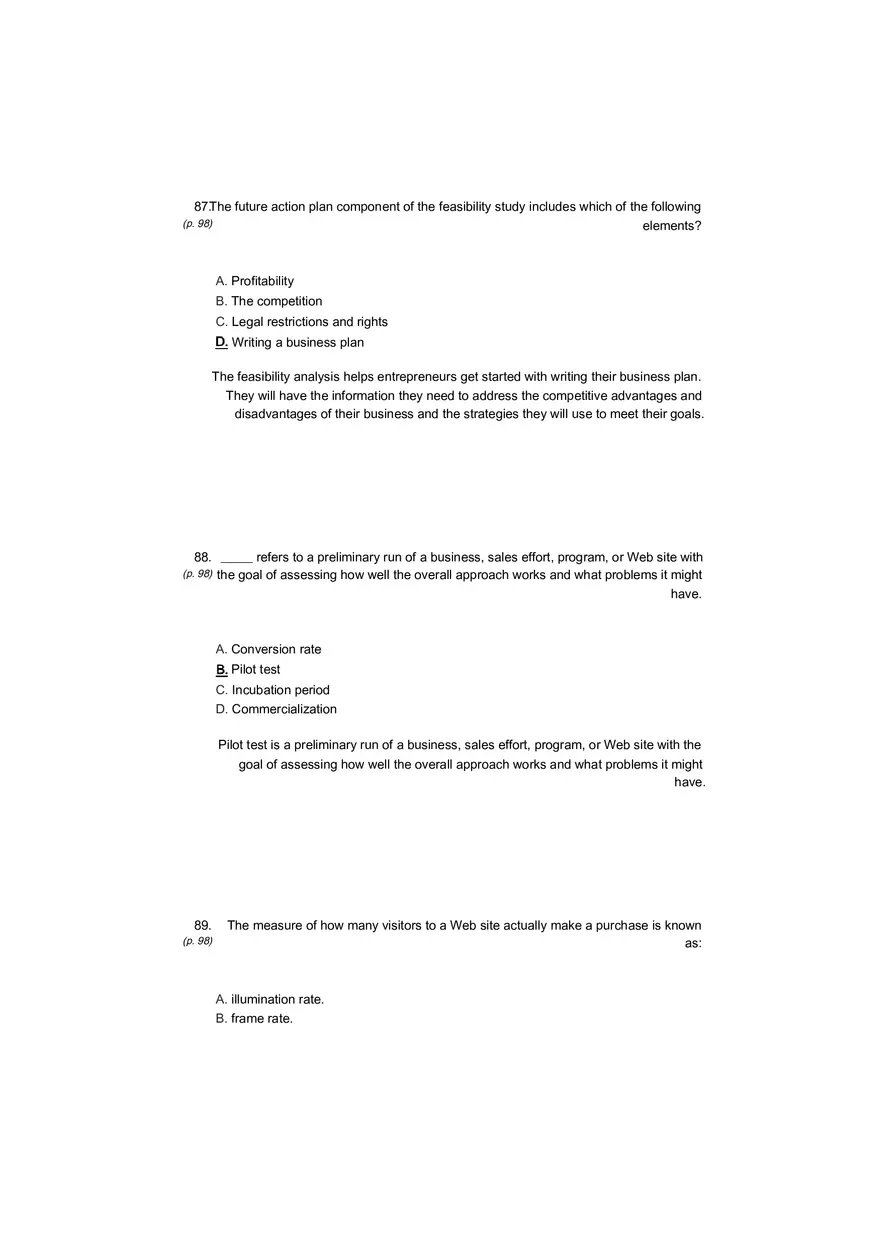 Small Business Its Opportunities and Rewards (Answer Key) Part 9 - Page 5