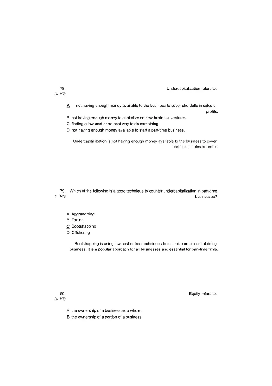 Small Business Its Opportunities and Rewards (Answer Key) Part 12 - Page 8