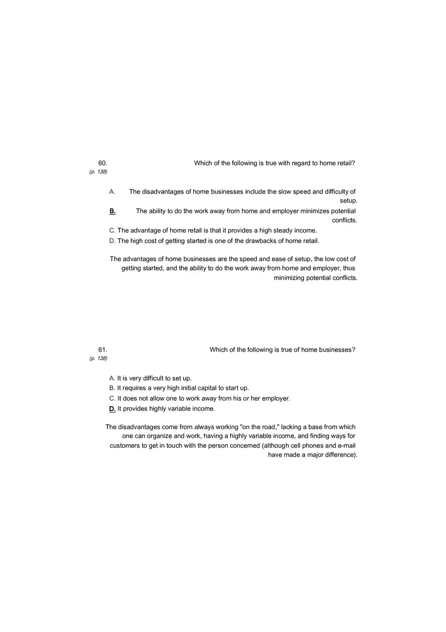 Small Business Its Opportunities and Rewards (Answer Key) Part 12 - Page 1