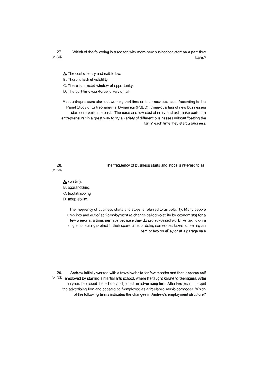 Small Business Its Opportunities and Rewards (Answer Key) Part 10 - Page 9