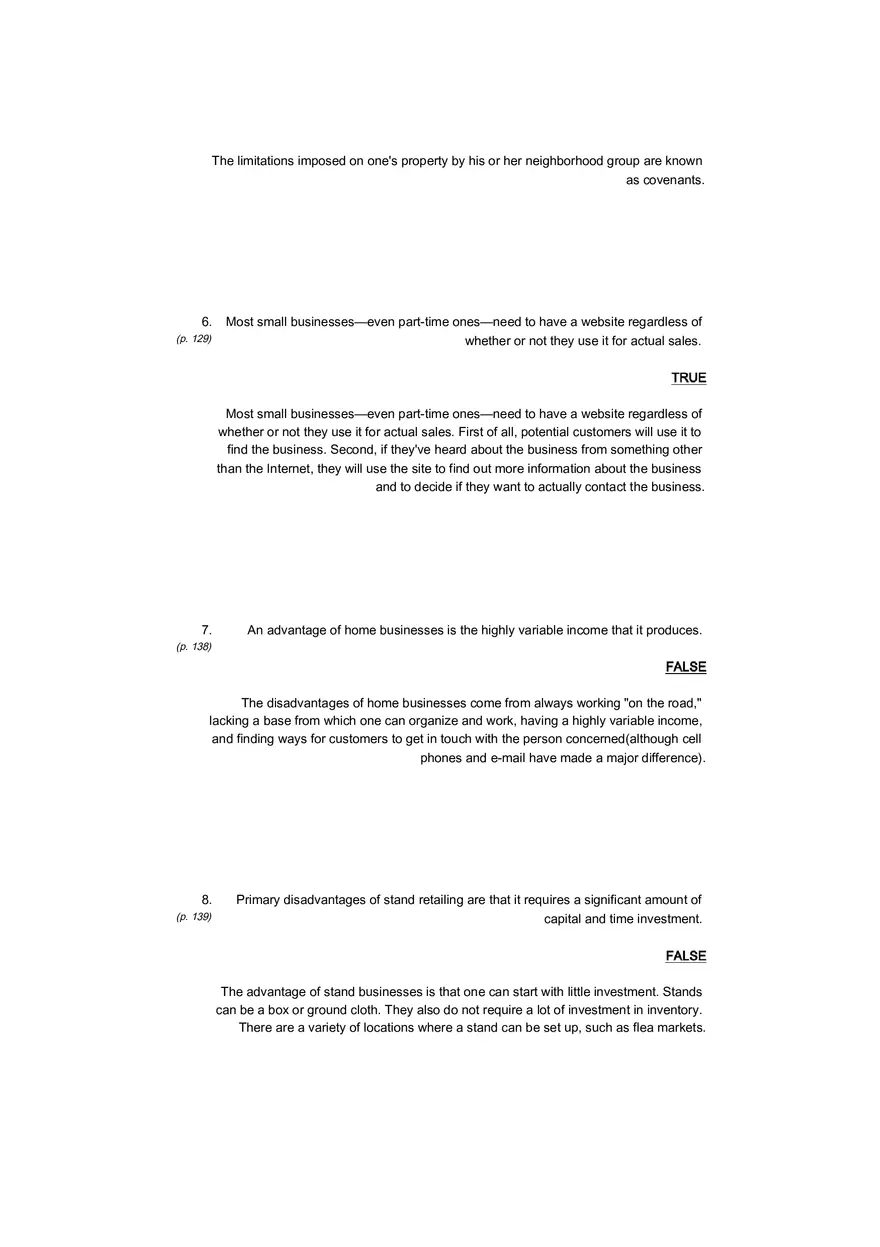 Small Business Its Opportunities and Rewards (Answer Key) Part 10 - Page 2