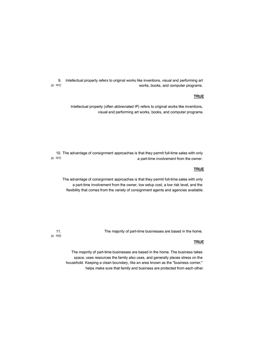 Small Business Its Opportunities and Rewards (Answer Key) Part 10 - Page 3