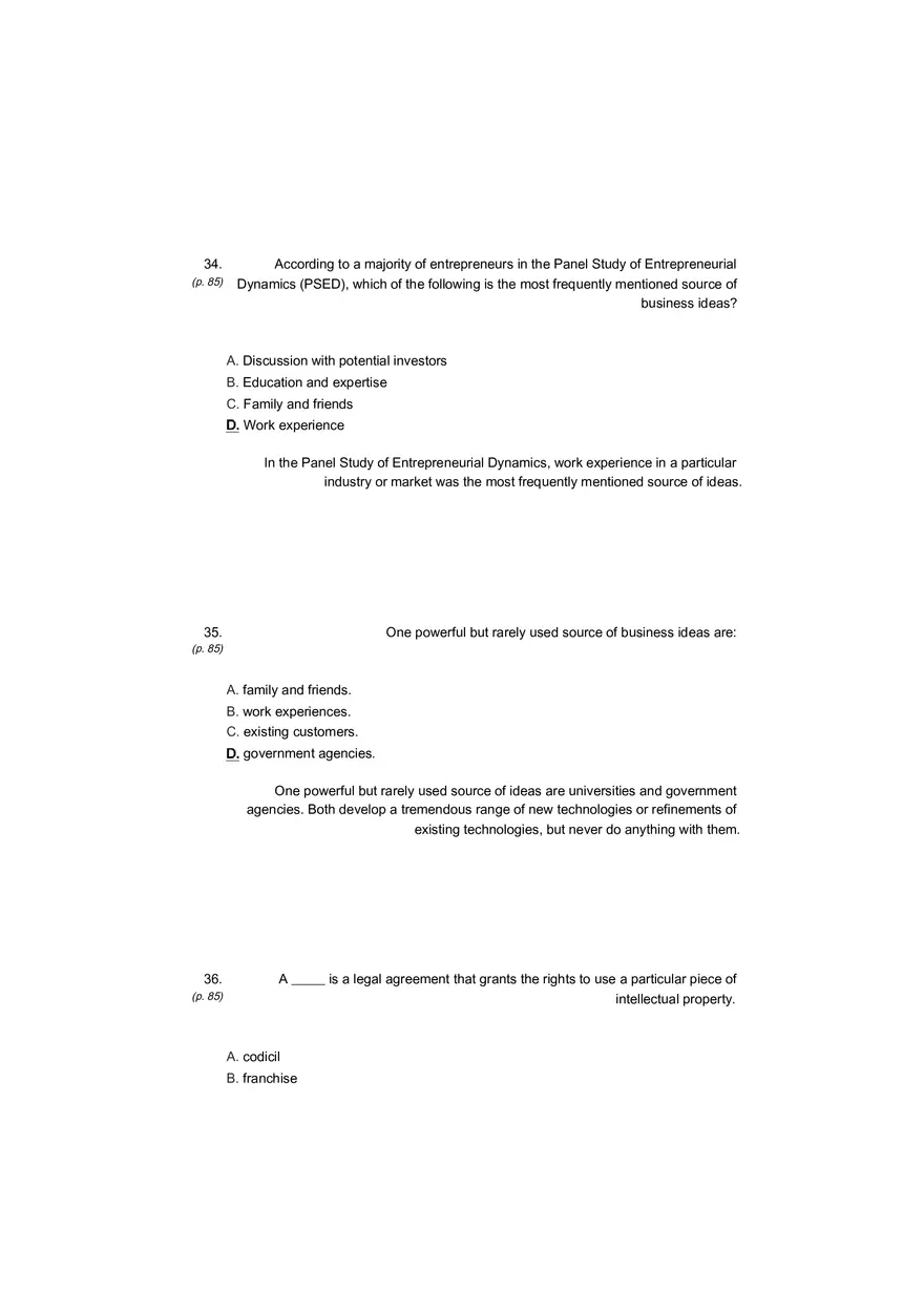 Small Business Its Opportunities and Rewards (Answer Key) Part 8 - Page 2