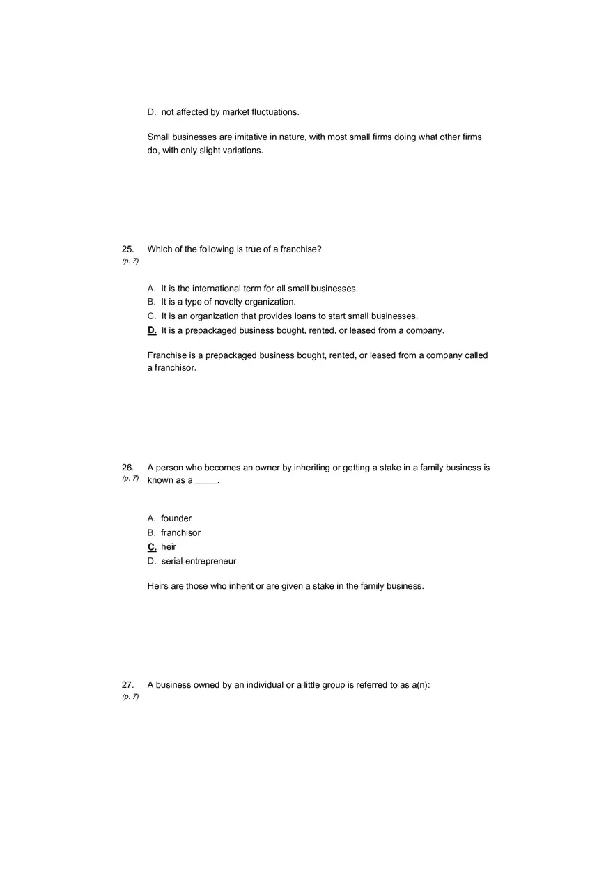 Small Business Its Opportunities and Rewards (Answer Key) Part 1 - Page 8