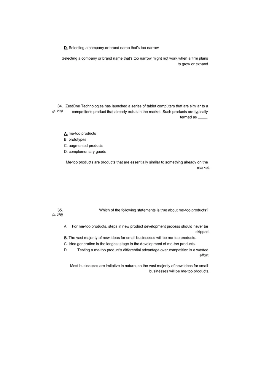 Small Business Its Opportunities and Rewards (Answer Key) Part 14 - Page 5